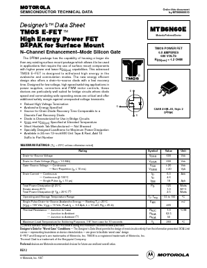 MTB6N60 Datasheet PDF Motorola => Freescale