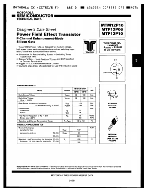 MTP12P06 Datasheet PDF Motorola => Freescale