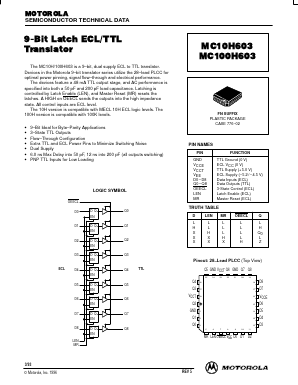 MC100H603 Datasheet PDF Motorola => Freescale