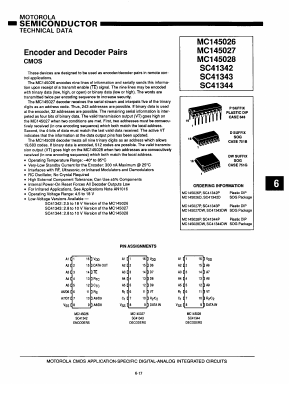 MC145027 Datasheet PDF Motorola => Freescale