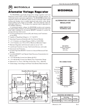 MC33092ADW Datasheet PDF Motorola => Freescale