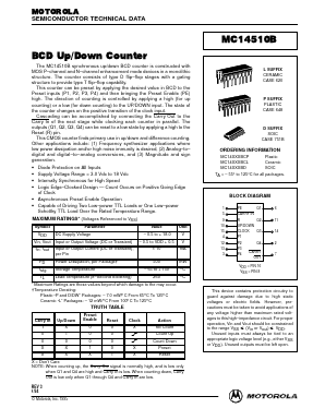 MC14510BCL Datasheet PDF Motorola => Freescale