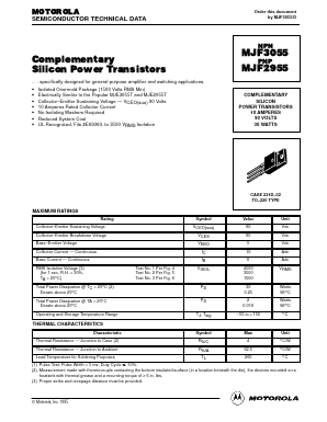 MJF2955 Datasheet PDF Motorola => Freescale