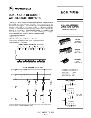 MC74F539DW Datasheet PDF Motorola => Freescale