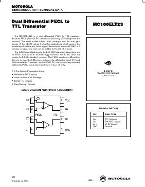 MC100ELT23 Datasheet PDF Motorola => Freescale