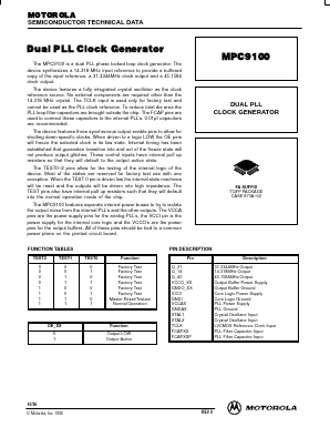 MPC9100 Datasheet PDF Motorola => Freescale