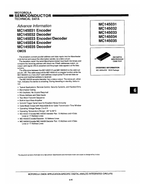 MC145033 Datasheet PDF Motorola => Freescale