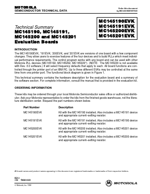 MC145190EVK Datasheet PDF Motorola => Freescale