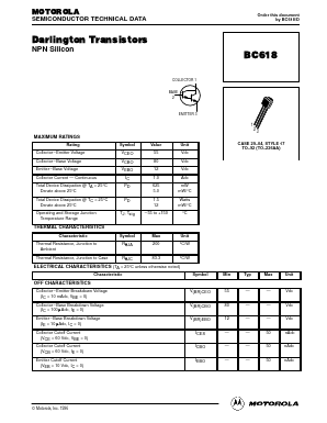 BC618 Datasheet PDF Motorola => Freescale