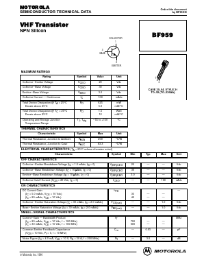 BF959 Datasheet PDF Motorola => Freescale
