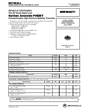 MRF9822T1 Datasheet PDF Motorola => Freescale