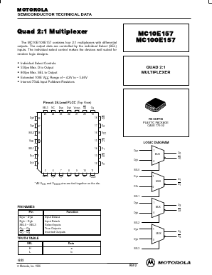 MC100E157 Datasheet PDF Motorola => Freescale