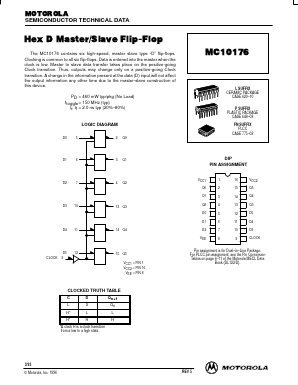 MC10176L Datasheet PDF Motorola => Freescale