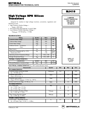 MJ410 Datasheet PDF Motorola => Freescale