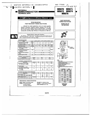 MBR876 Datasheet PDF Motorola => Freescale