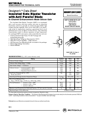 MGW12N120D Datasheet PDF Motorola => Freescale