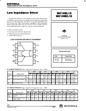 MC100EL12D Datasheet PDF Motorola => Freescale