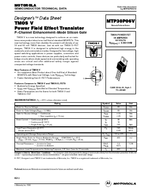 MTP30P06 Datasheet PDF Motorola => Freescale