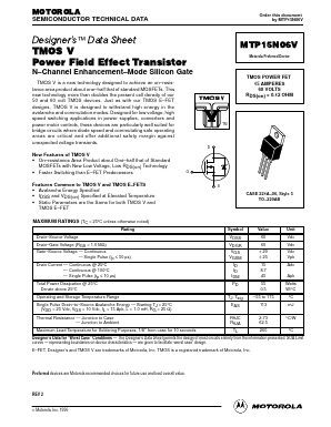 MTP15N06V Datasheet PDF Motorola => Freescale