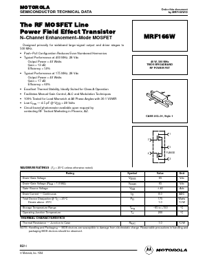 MRF166W Datasheet PDF Motorola => Freescale