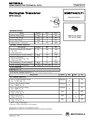 MMBT6427LT1 Datasheet PDF Motorola => Freescale