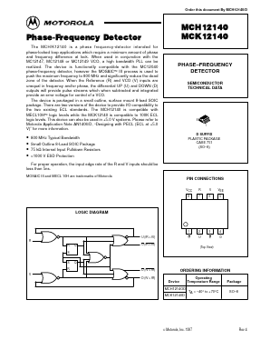 MCH12140 Datasheet PDF Motorola => Freescale