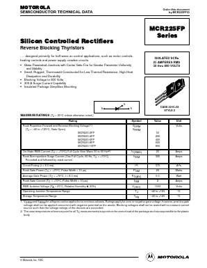 MCR225FP Datasheet PDF Motorola => Freescale