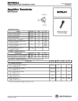 MPSL01 Datasheet PDF Motorola => Freescale