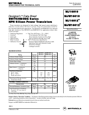 MJ16010 Datasheet PDF Motorola => Freescale