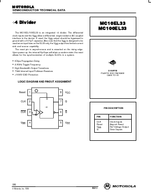 MC10EL33 Datasheet PDF Motorola => Freescale