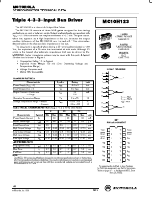 MC10H123 Datasheet PDF Motorola => Freescale