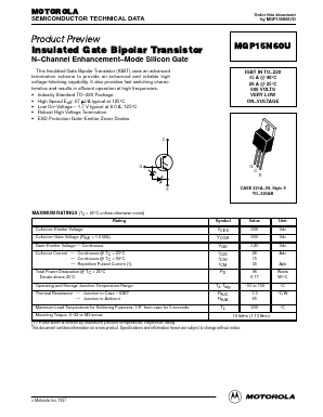 MGP15N60U Datasheet PDF Motorola => Freescale