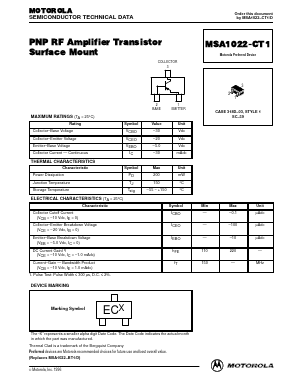 MSA1022-CT1 Datasheet PDF Motorola => Freescale