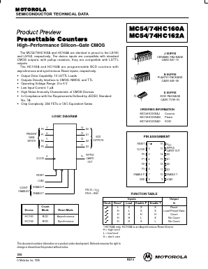 MC54HC160A Datasheet PDF Motorola => Freescale
