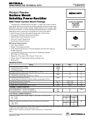MBRA140T3 Datasheet PDF Motorola => Freescale