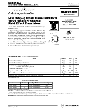 MGSF3454XT1 Datasheet PDF Motorola => Freescale