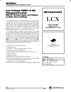 MC74LCX16373DT Datasheet PDF Motorola => Freescale