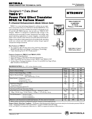 MTD2955V Datasheet PDF Motorola => Freescale