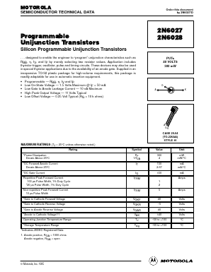 2N6027 Datasheet PDF Motorola => Freescale