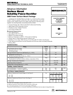 MBRS2040LT3 Datasheet PDF Motorola => Freescale