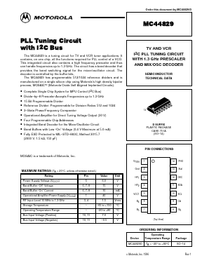 MC44829 Datasheet PDF Motorola => Freescale