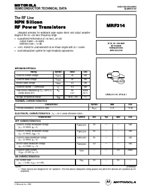 MRF314 Datasheet PDF Motorola => Freescale