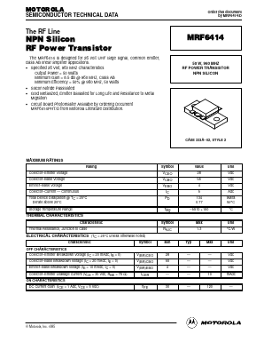 MRF6414 Datasheet PDF Motorola => Freescale