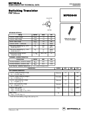 MPS3640 Datasheet PDF Motorola => Freescale