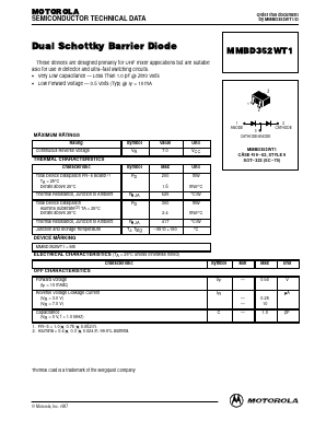 MMBD352WT1 Datasheet PDF Motorola => Freescale