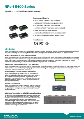 5410 Datasheet PDF Moxa Inc.