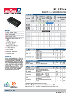 NDTS0512C Datasheet PDF Murata Power Solutions