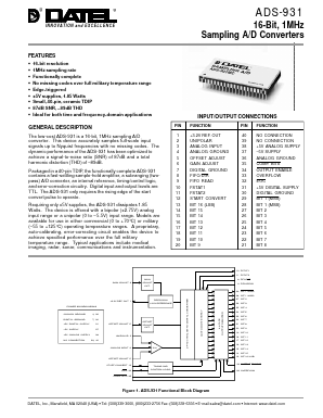 ADS-931 Datasheet PDF Murata Power Solutions