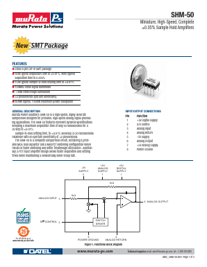 SHM-50 Datasheet PDF Murata Power Solutions