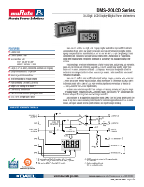 DMS-20LCD Datasheet PDF Murata Power Solutions